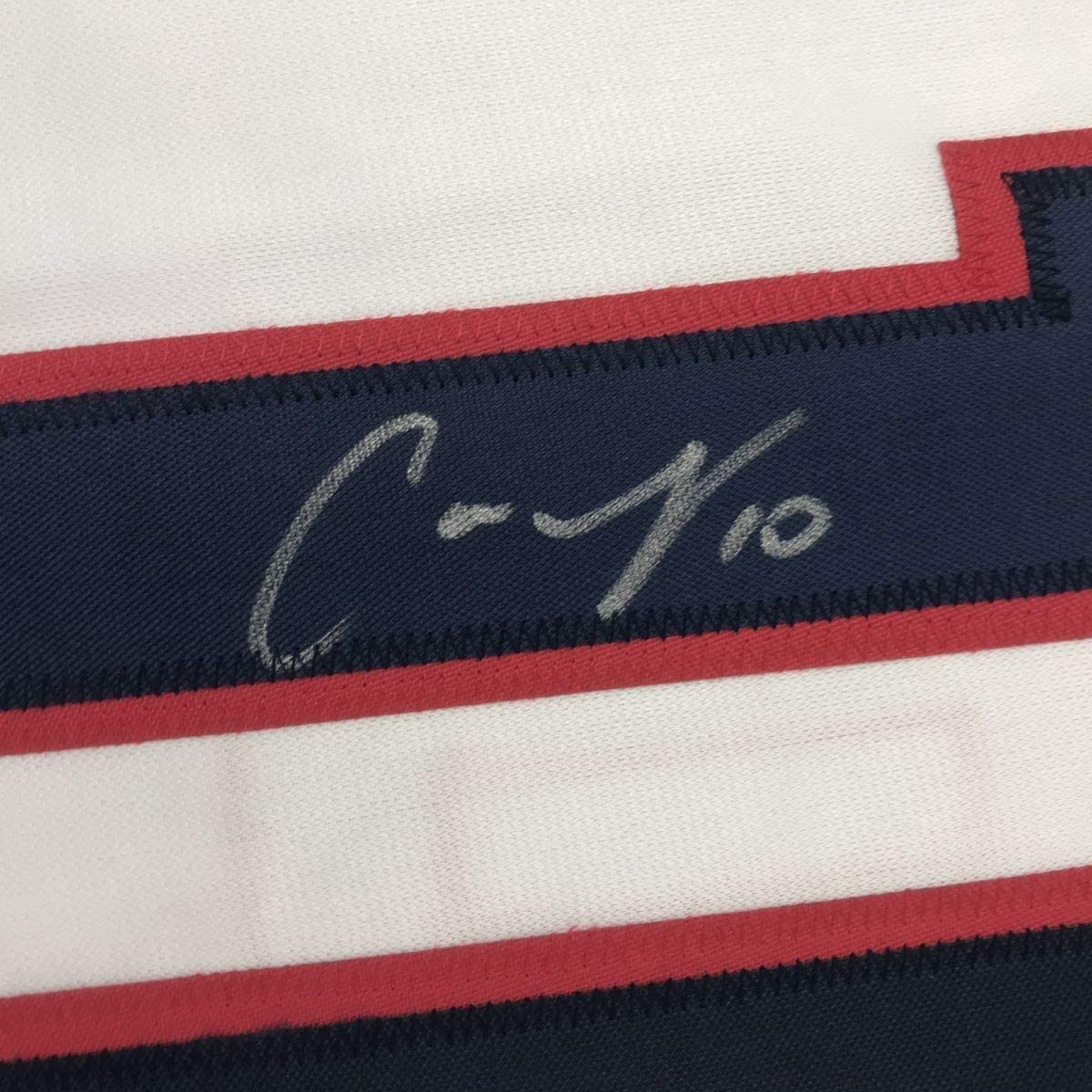 Framed Autographed/Signed Carli Lloyd 35x39 White Soccer Team USA World Cup Jersey JSA COA