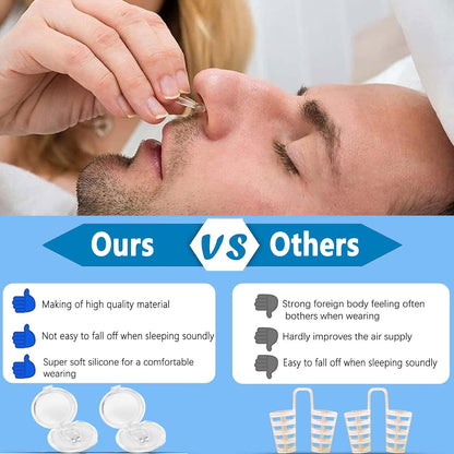 Snore Stopper, Anti Snoring Devices (8 Pack), Silicone Magnetic Stop Snoring Solution, Comfortable & Professional Anti Snoring Nose Clip for Men and Women