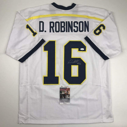 Autographed/Signed Denard Robinson Michigan White College Football Jersey JSA COA