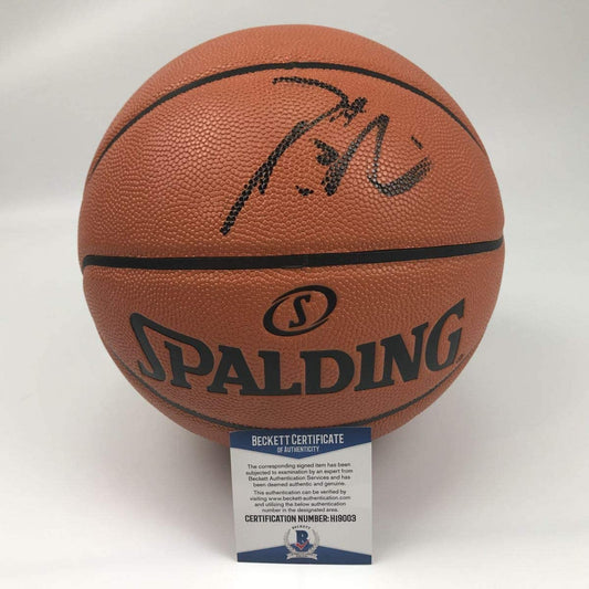 Autographed/Signed Damian Lillard Portland Trail Blazers Spalding Full Size FS Basketball Beckett BAS COA
