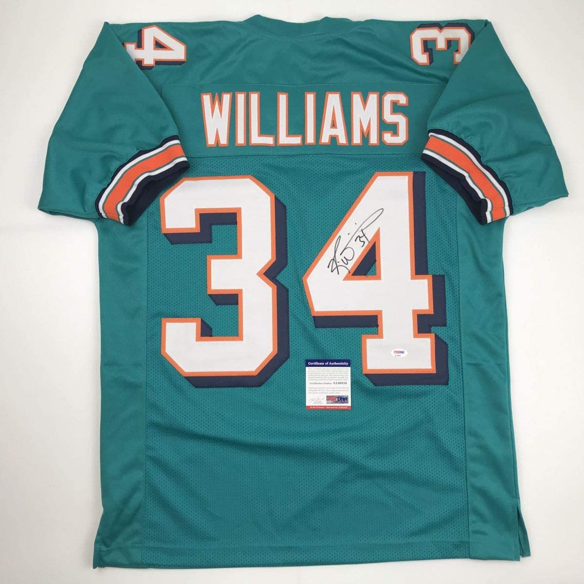 Autographed/Signed Ricky Williams Miami Teal Football Jersey PSA/DNA COA