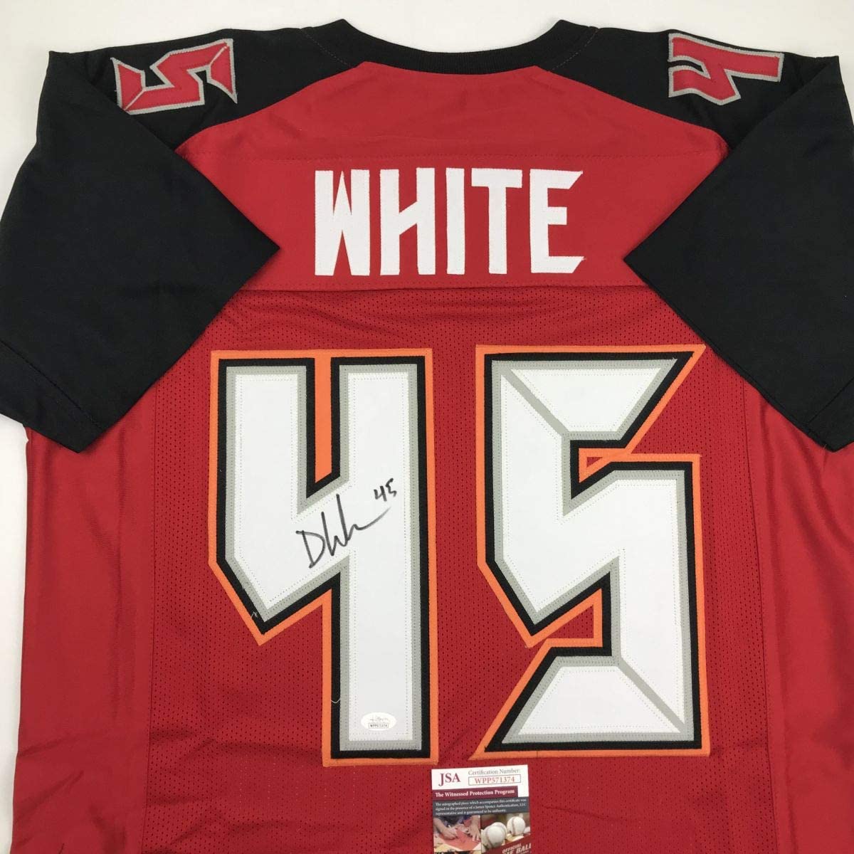 Autographed/Signed Devin White Tampa Bay Red Football Jersey JSA COA