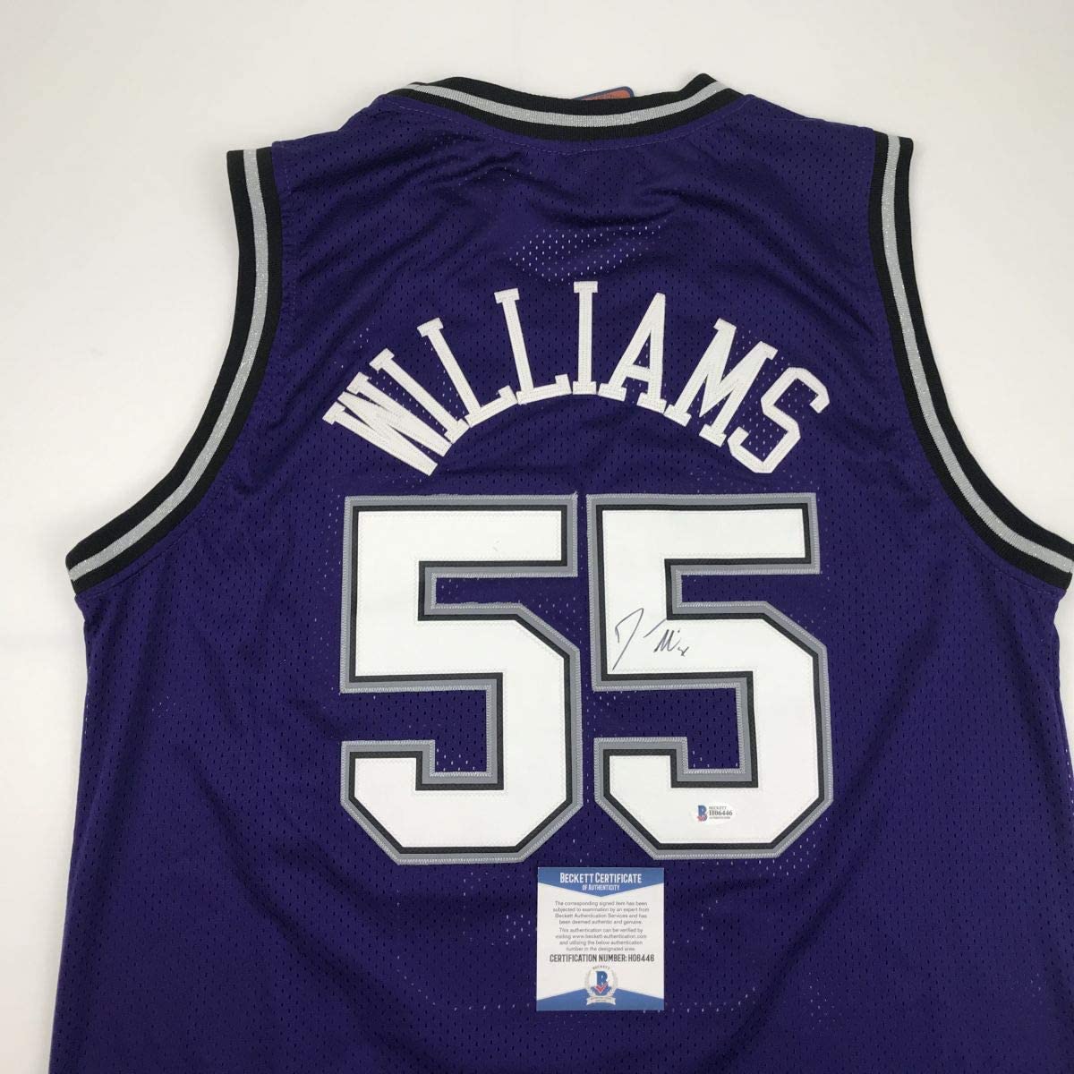 Autographed/Signed Jason Williams Sacramento Purple Basketball Jersey Beckett BAS COA