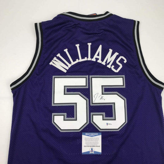 Autographed/Signed Jason Williams Sacramento Purple Basketball Jersey Beckett BAS COA