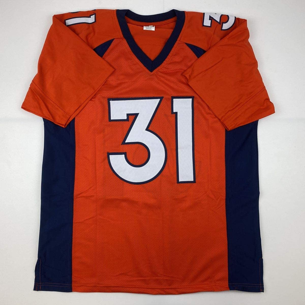 Autographed/Signed Justin Simmons Denver Orange Football Jersey PSA/DNA COA