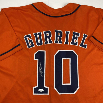 Autographed/Signed Yulieski Yuli Gurriel Houston Orange Baseball Jersey JSA COA