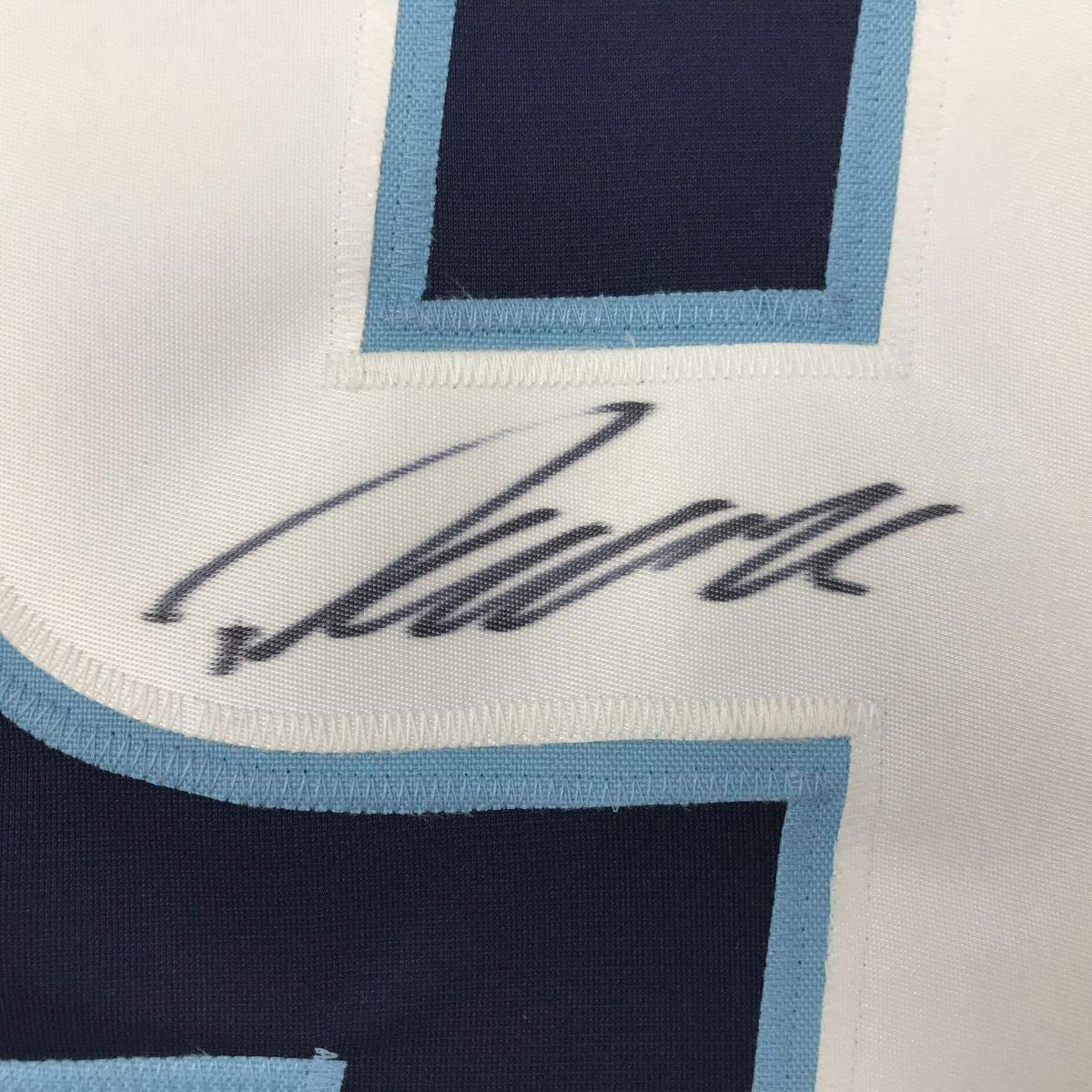 Framed Autographed/Signed Patrik Laine 35x39 Winnipeg Blue Hockey Jersey Beckett BAS COA