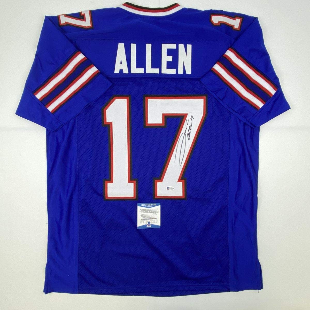Autographed/Signed Josh Allen Buffalo Blue Football Jersey Beckett BAS COA