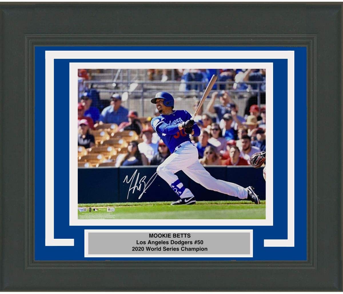 Framed Autographed/Signed Mookie Betts Los Angeles LA Dodgers 16x20 Baseball Photo Fanatics COA
