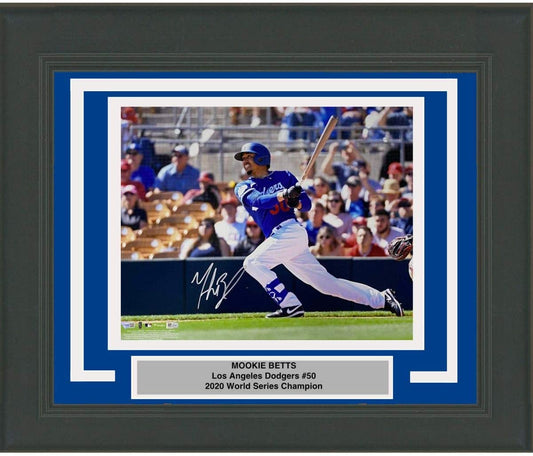 Framed Autographed/Signed Mookie Betts Los Angeles LA Dodgers 16x20 Baseball Photo Fanatics COA