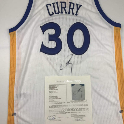 Autographed/Signed Stephen Steph Curry Golden State White Basketball Jersey JSA COA/LOA