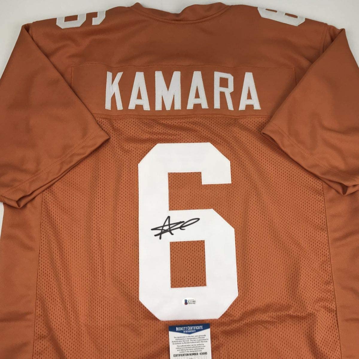 Autographed/Signed Alvin Kamara Tennessee Orange College Football Jersey Beckett BAS COA