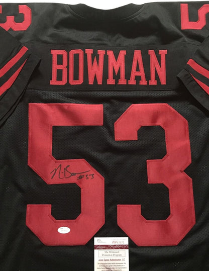 Autographed/Signed Navorro Bowman San Francisco 49ers Black Football Jersey JSA COA
