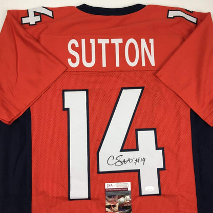 Autographed/Signed Courtland Sutton Denver Orange Football Jersey JSA COA