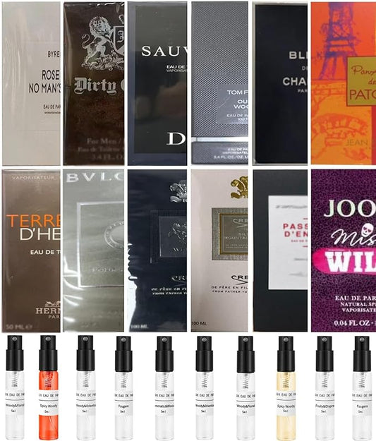 10 Piece-Men's Cologne Samples Set, Designer Perfume Sampler Set Most Popular Top Designer Brands Sample Vials Collection´_‘Christmas gift perfume for boys and girls.