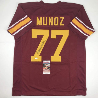 Autographed/Signed Anthony Munoz USC Maroon College Football Jersey JSA COA