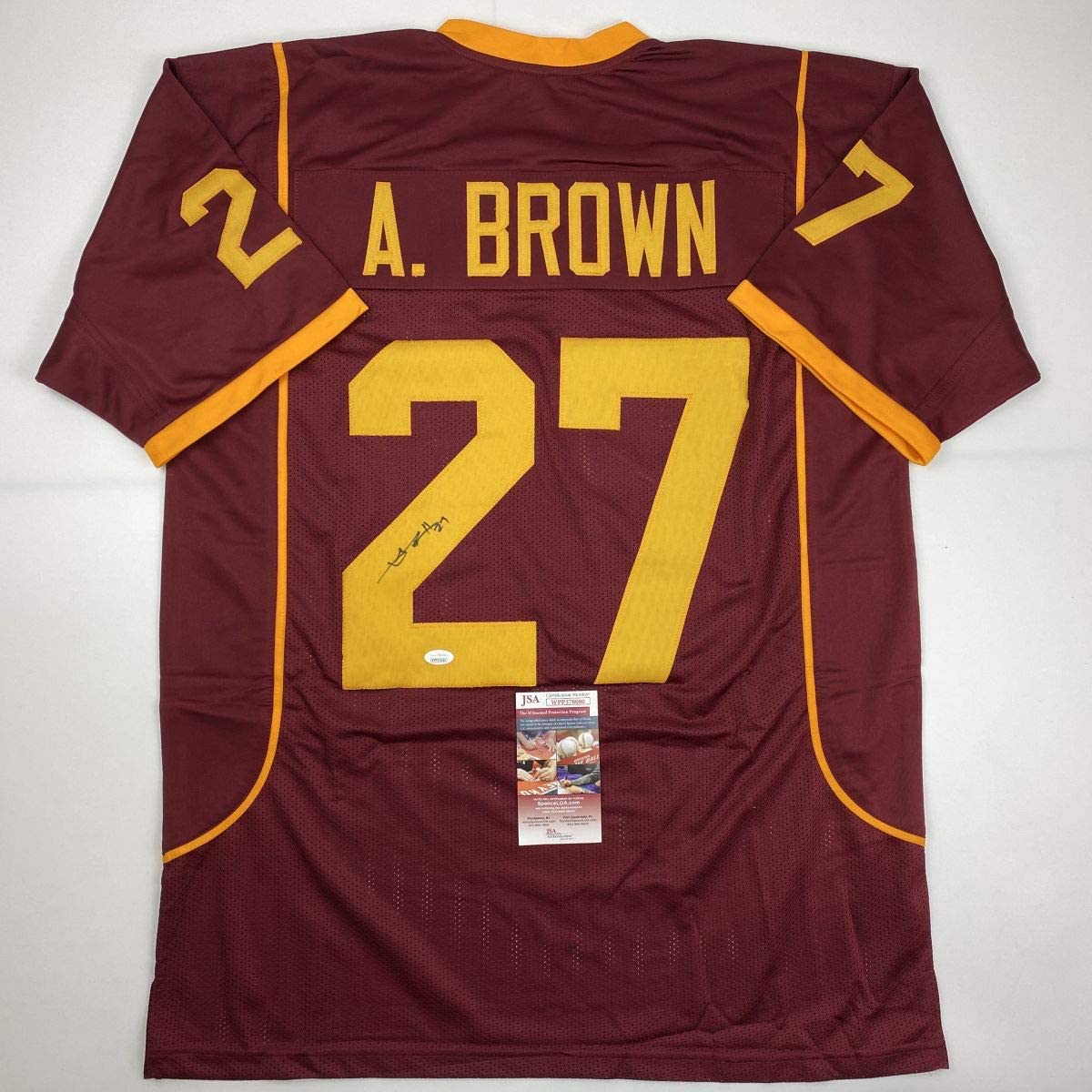 Autographed/Signed Antonio Brown Central Michigan Maroon College Football Jersey JSA COA