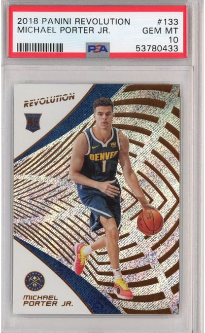 Graded 2018-19 Panini Revolution Michael Porter Jr. #133 Rookie RC Basketball Card PSA 10 Gem Mint