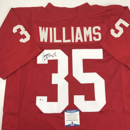 Autographed/Signed Aeneas Williams Arizona Red Football Jersey Beckett BAS COA