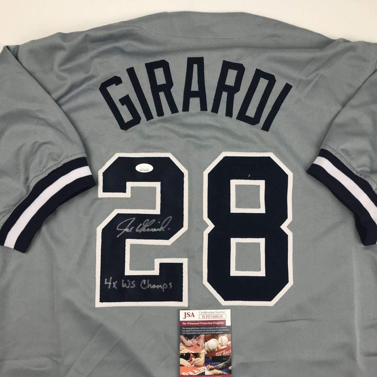 Autographed/Signed Joe Girardi 4x WS Champs New York Grey Baseball Jersey JSA COA