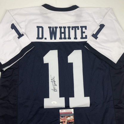 Autographed/Signed Danny White Dallas Thanksgiving Day Football Jersey JSA COA