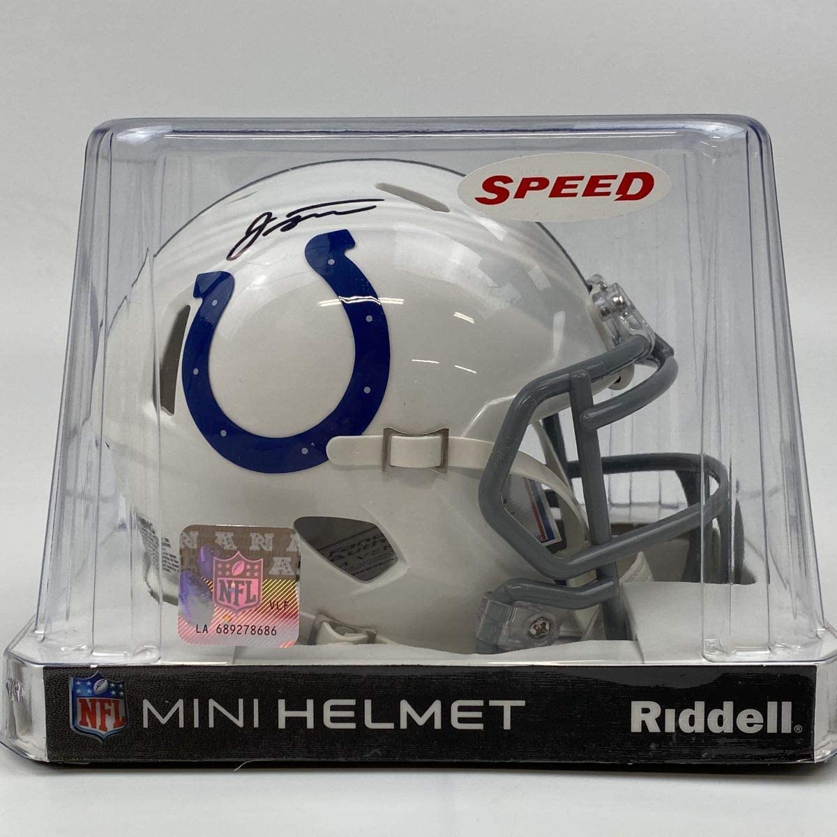 Autographed/Signed Jonathan Taylor Indianapolis Colts Football Mini Football Helmet Fanatics COA
