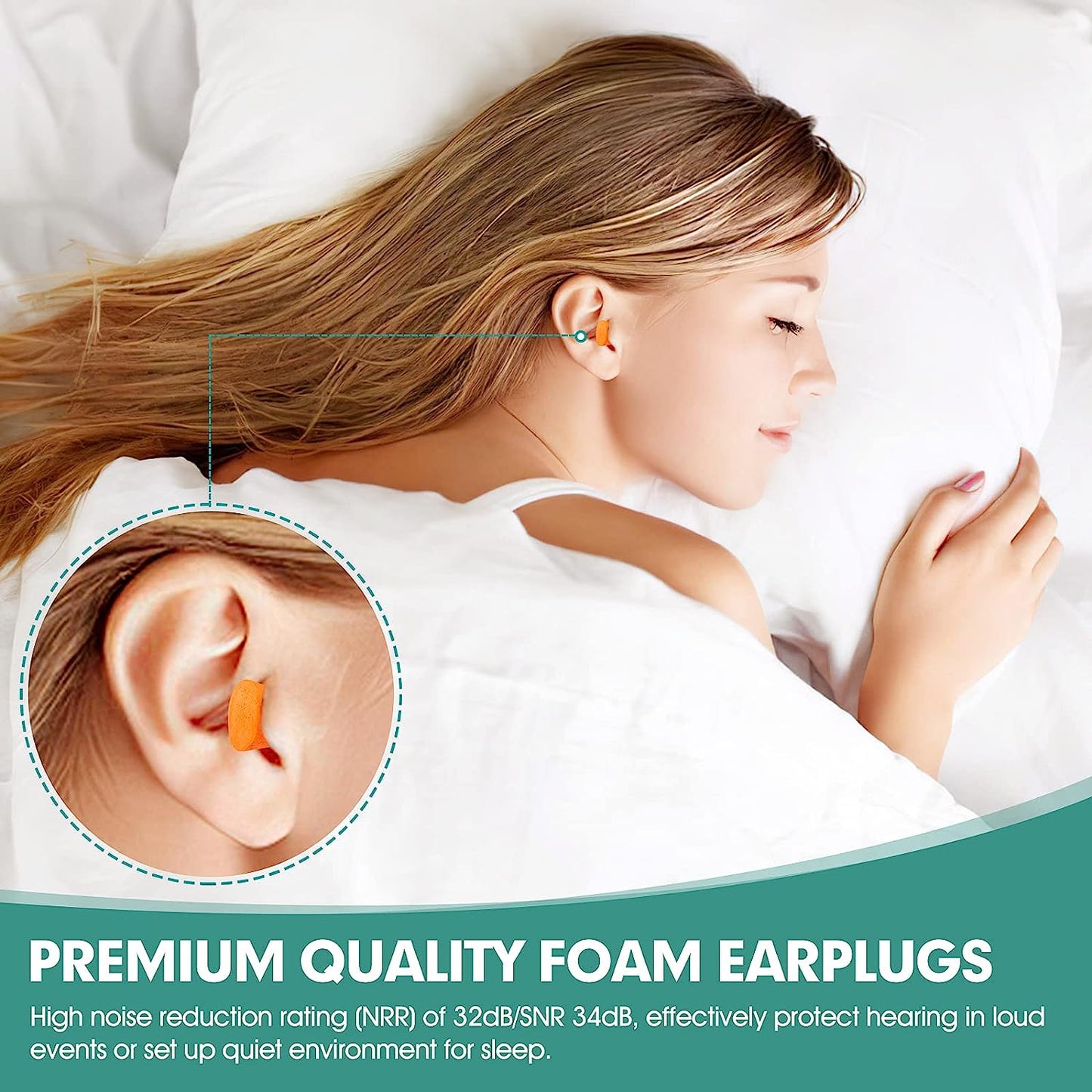 50 Pairs Earplugs for Noise Canceling Ear Plugs for Sleep Work Snoring Sound Canceling Blocking Construction Loud Noise Reducing Soft Foam Earplugs