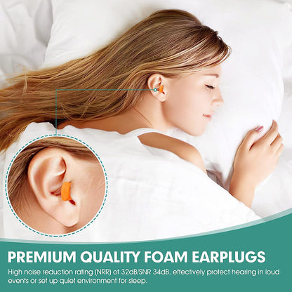 50 Pairs Earplugs for Noise Canceling Ear Plugs for Sleep Work Snoring Sound Canceling Blocking Construction Loud Noise Reducing Soft Foam Earplugs