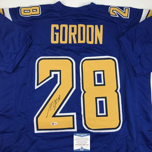 Autographed/Signed Melvin Gordon Los Angeles LA Color Rush Football Jersey Beckett BAS COA