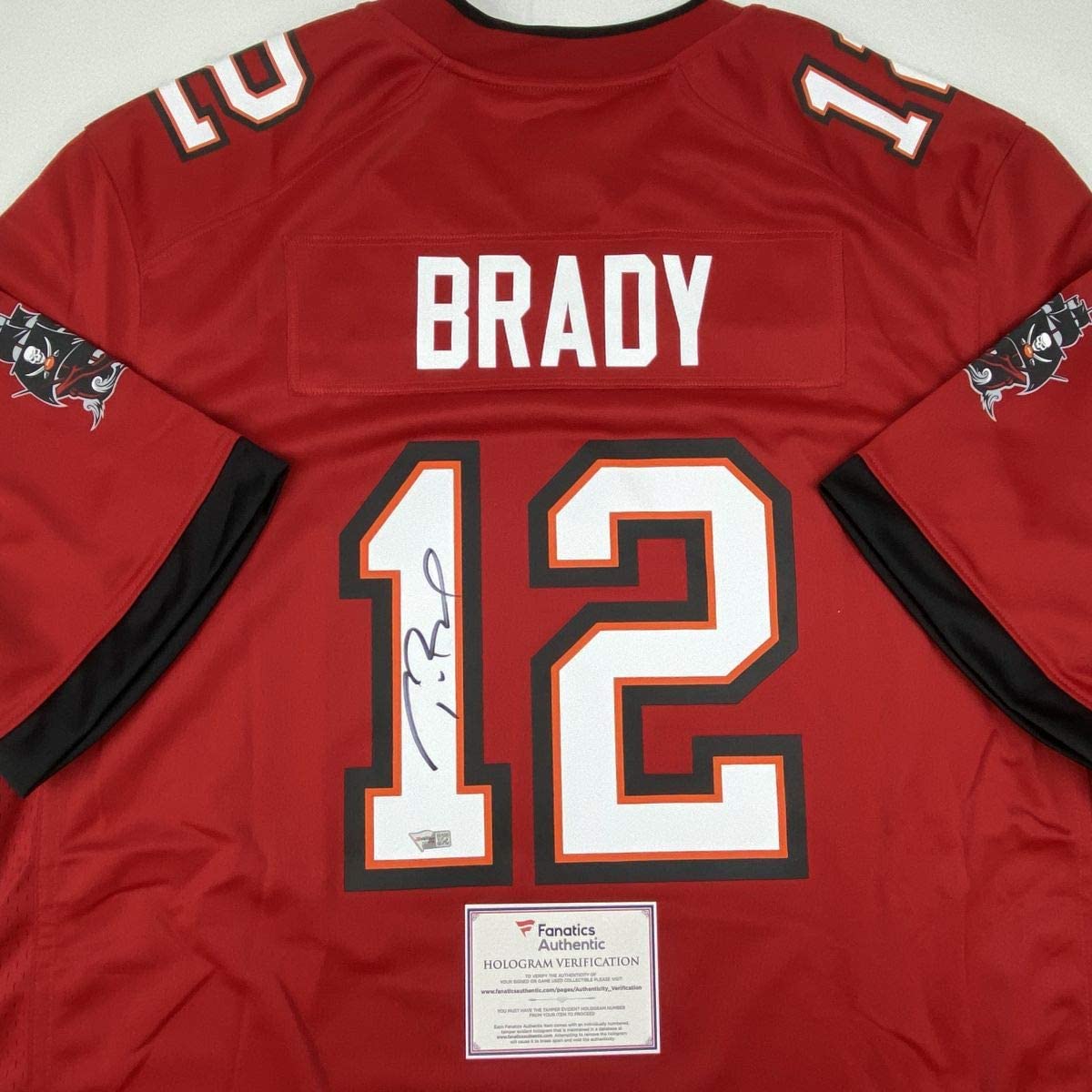 Autographed/Signed Tom Brady Tampa Bay Buccaneers Red Authentic Nike Game Football Jersey Fanatics COA