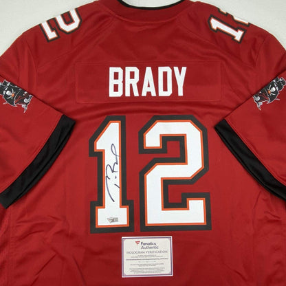Autographed/Signed Tom Brady Tampa Bay Buccaneers Red Authentic Nike Game Football Jersey Fanatics COA