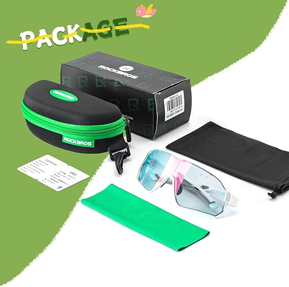 ROCKBROS Kids Photochromic Sports Sunglasses For Kids Ages 8 to 14