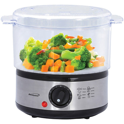 Brentwood Electric 2-Tier, 5 Quart, Stainless Steel