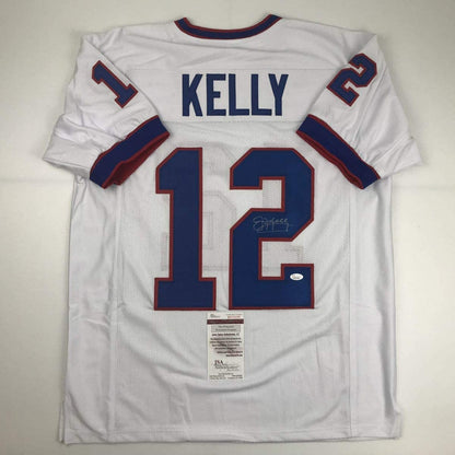 Autographed/Signed Jim Kelly Buffalo White Football Jersey JSA COA