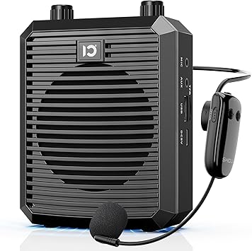 SHIDU 18W Voice Amplifier for Teacher with Wireless Microphone Headset, Portable Bluetooth Speaker and Megaphone, Professional Power Amplifier System for Tour Guide, Speech, Yoga, Meeting