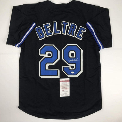 Autographed/Signed Adrian Beltre Texas Black Baseball Jersey JSA COA