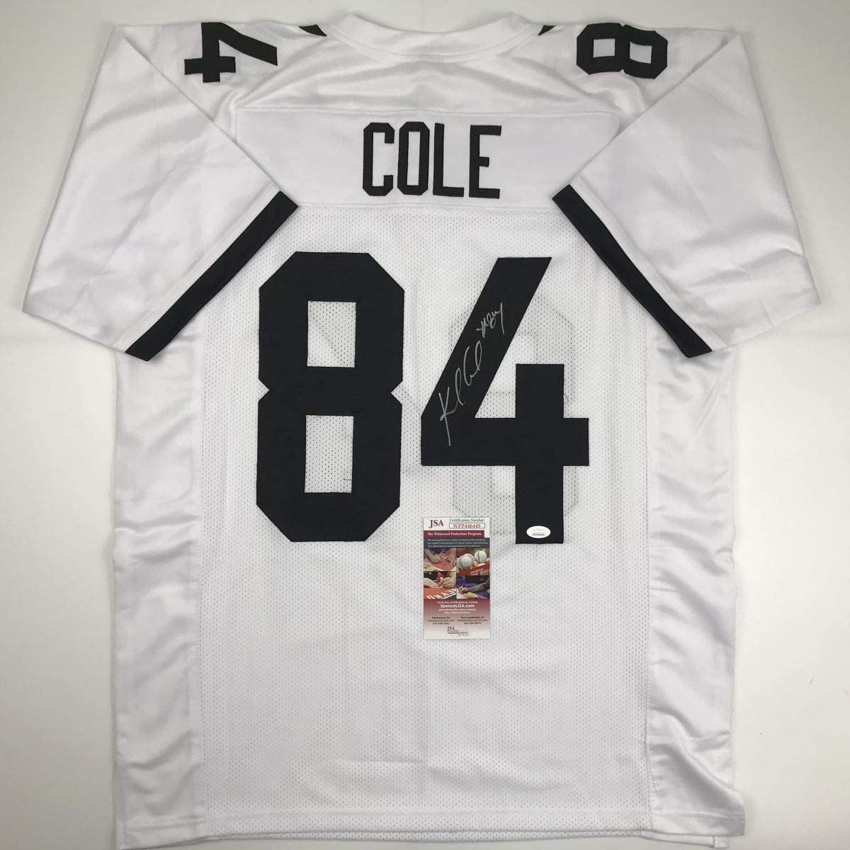 Autographed/Signed Keelan Cole Jacksonville White Football Jersey JSA COA
