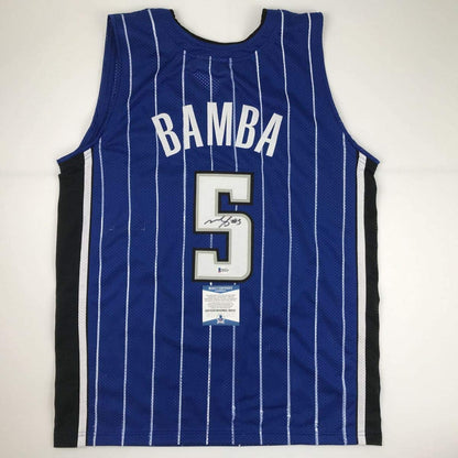 Autographed/Signed Mohamed Mo Bamba Orlando Blue Basketball Jersey Beckett BAS COA