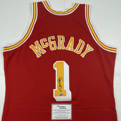 Autographed/Signed Tracy McGrady Houston Rockets Red Authentic Swingman Mitchell & Ness Basketball Jersey Fanatics COA