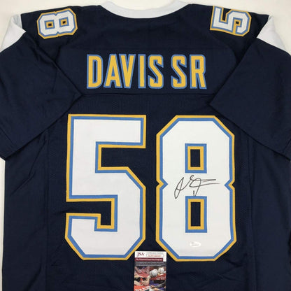 Autographed/Signed Thomas Davis Sr. Los Angeles LA Dark Blue Football Jersey JSA COA