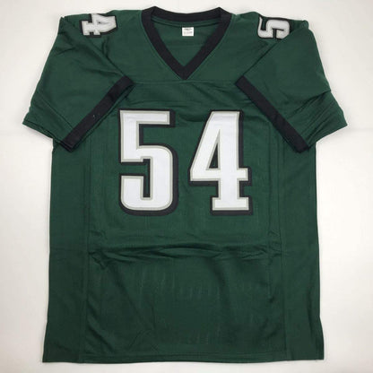 Autographed/Signed Jeremiah Trotter Philadelphia Green Football Jersey JSA COA