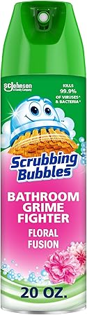 Scrubbing Bubbles Bathroom Grime Fighter Bathroom Disinfectant Aerosol, Floral Fusion, 20 oz