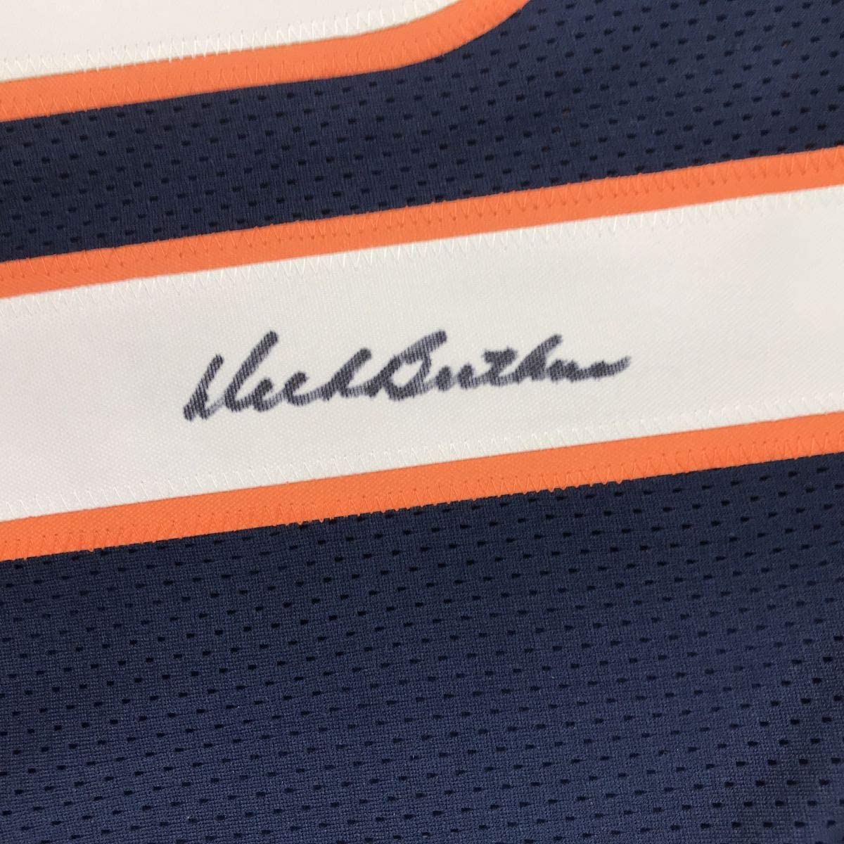 Autographed/Signed Dick Butkus Chicago Blue Stat Football Jersey JSA COA