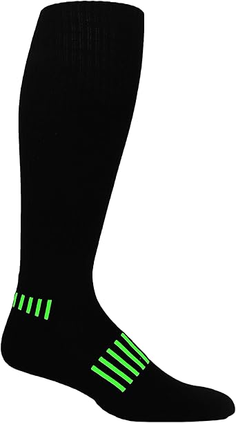 Black with Green Standard Athletic Knee-High Soccer Socks