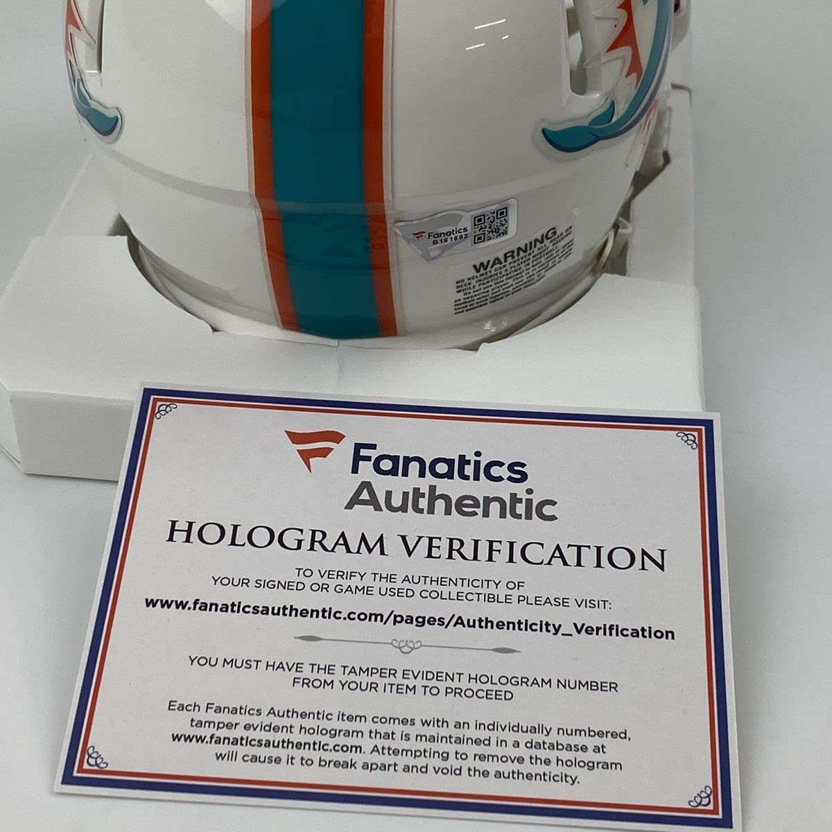 Autographed/Signed Jaylen Waddle Miami Dolphins Football Mini Helmet Fanatics COA
