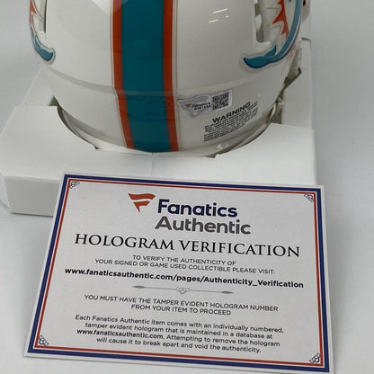 Autographed/Signed Jaylen Waddle Miami Dolphins Football Mini Helmet Fanatics COA