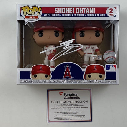 Autographed/Signed Shohei Ohtani Los Angeles Angels of Anaheim Funko Pop Baseball Figurine Fanatics COA Auto