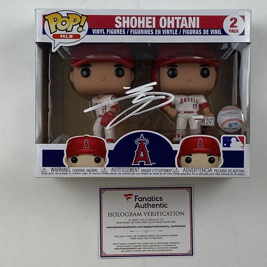 Autographed/Signed Shohei Ohtani Los Angeles Angels of Anaheim Funko Pop Baseball Figurine Fanatics COA Auto