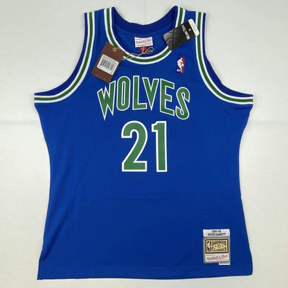 Autographed/Signed Kevin Garnett Minnesota Timberwolves Blue Authentic Mitchell & Ness Basketball Jersey Fanatics COA