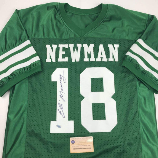 Autographed/Signed Eli Manning Newman High Schol Green Football Jersey Steiner Sports COA